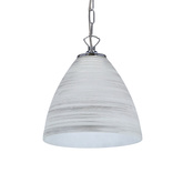 scordia lampa wisząca chromowa klosz biały+srebrny