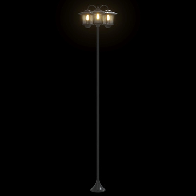 Lampion z 3 głowicami Czarny 16 x 16 x 187 cm Aluminium i ABS