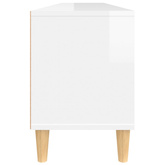 vidaXL Szafka pod TV, wysoki połysk, biała, 150x30x44,5 cm