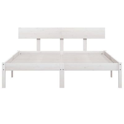 vidaXL Rama łóżka, biała, lite drewno, 120x190 cm, podwójna