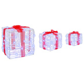 Pudełko Prezentowe 3 pcs Zimna biel 20 x 20 x 20 cm Akryl