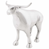 Rzeźba byka Srebrny 20 x 17 x 23 cm Aluminium