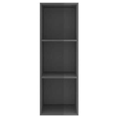 vidaXL Wisząca szafka pod TV, wysoki połysk, szara, 37x37x107 cm
