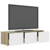 vidaXL Szafka pod TV, biel i dąb sonoma, 120x34x30 cm