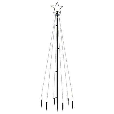 vidaXL Choinka z kołkiem gruntowym, 108 zimnych białych LED, 180 cm