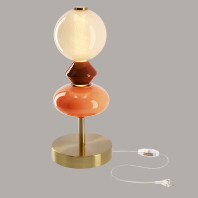 Lampka nocna Flores z ceramicznymi kloszami kolorowa 10W LED 3000K do sypialni
