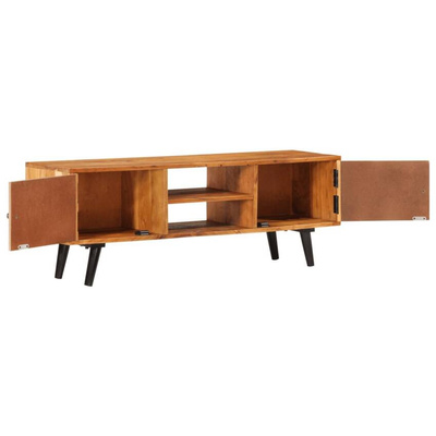 vidaXL Szafka pod TV z drzwiczkami, 112x30x40 cm, lite drewno akacjowe