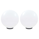 Lampy ogrodowe LED, 2 szt., kuliste, 50 cm, PMMA