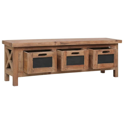 vidaXL Szafka pod TV, 3 szuflady, 120x30x40 cm, lite drewno mahoniowe
