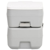 vidaXL Przenośna toaleta turystyczna, szaro-biała, 20+10 L, HDPE