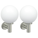 Zewnętrzna lampa ścienna 2 pcs Srebrny 28 x 25 x 38 cm