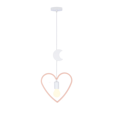 Single Hm Lampa Wisząca 1X20W E27 Iq Kids Różowy+Biały
