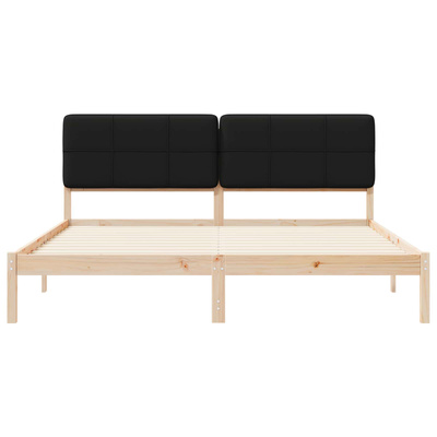 Ramka łóżka z tapicerowanym wezgłowiem Czarny 200 x 200 cm