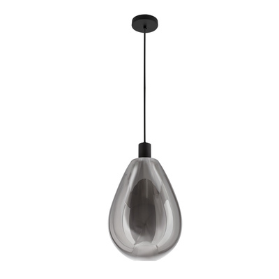 Lampa wisząca Denso 20 szklana czarna z kloszem dymionym nad stół do jadalni
