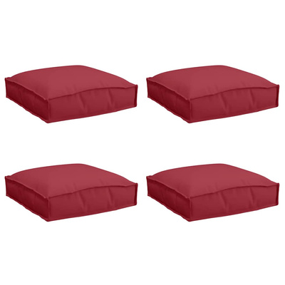 Poduszka 4 pcs Czerwone wino 40 x 40 x 8 cm Materiał Oxford