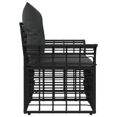 Ogrodowy loveseat 2 szt. 2-Liczba miejsc Czarny i Ciemnoszary