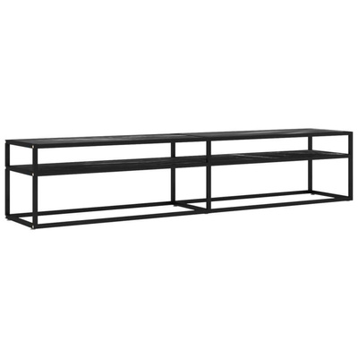 vidaXL Szafka pod TV, czarny marmur, 200x40x40,5 cm, szkło hartowane