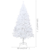 vidaXL Sztuczna choinka z lampkami i bombkami, biała, 120 cm, PVC model standard