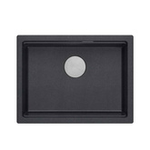 LOGAN 100 GraniteQ zlewozmywak black diamond 59,5x45,1x21,5 cm 1-komorowy podwieszany z syfonem manualnym stal szlachetna