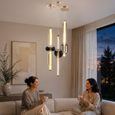 KELLY lampa wisząca złoty 8W LED 2700K klosz długi bursztynowy + dymiony