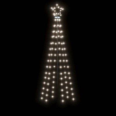vidaXL Choinka z kołkiem gruntowym, 108 zimnych białych LED, 180 cm