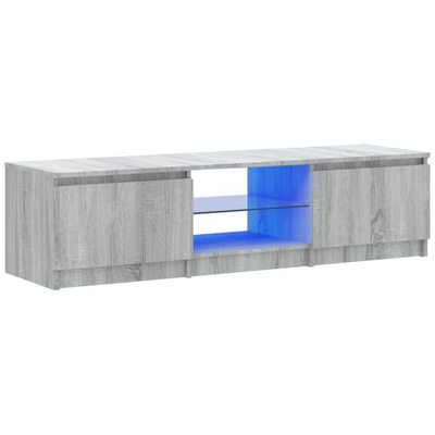 vidaXL Szafka pod TV, z LED, szary dąb sonoma, 140x40x35,5 cm