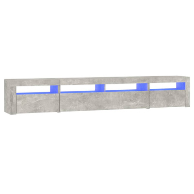 Szafka pod TV z oświetleniem LED, szarość betonu, 240x35x40 cm vidaXL