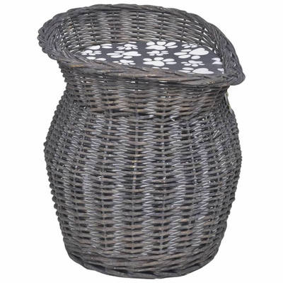 vidaXL Legowisko i drapak dla kota, z poduszką, wiklinowe