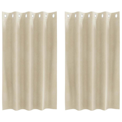 Zasłony zaciemniające 2 pcs Kremowy 140 x 140 cm Aksamit