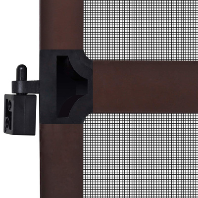 Screen na owady z zawiasami Brązowy i czarny 100 x 215 cm