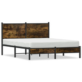 Metalowa rama łóżka, bez materaca, przydymiony dąb, 150x200 cm