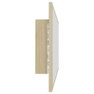 vidaXL Lustro łazienkowe LED, kolor dąb sonoma, 90x8,5x37 cm, akryl