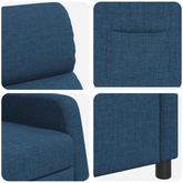 Fotel recliner niebieski tkanina