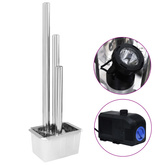 Fontanna ogrodowa srebrna 48x34x123 cm stal nierdzewna