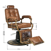 Gabbiano fotel barberski Boss Old Leather jasnobrązowy 126469
