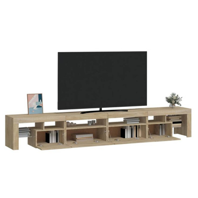 vidaXL Szafka pod TV z oświetleniem LED, dąb sonoma, 260x36,5x40 cm