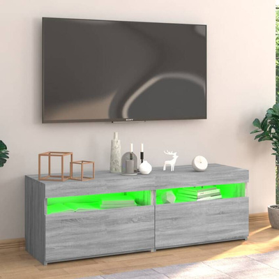 Szafka pod TV z LED, szary dąb sonoma, 120x35x40 cm vidaXL
