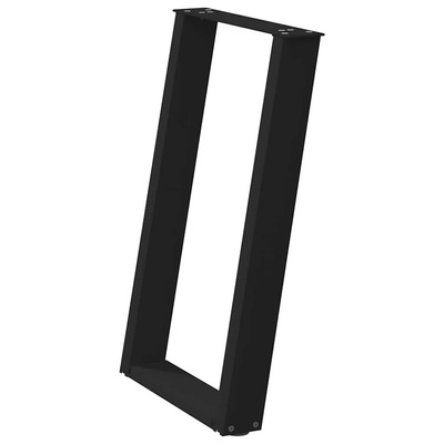 Nogi do stołu jadalnego w kształcie litery U 2 szt. Czarne 50x(72-73) cm Stal