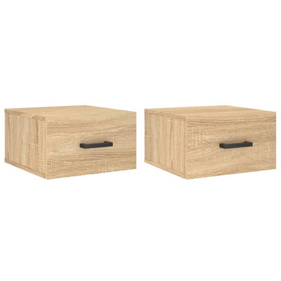 vidaXL Wiszące szafki nocne, 2 szt., dąb sonoma, 35x35x20 cm model standard