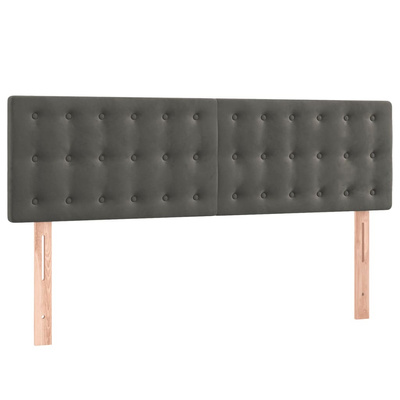vidaXL Łóżko kontynentalne z materacem, ciemnoszara, aksamit 140x190cm wariant 13