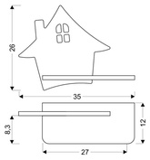 Kinkiet półeczka LED 5W 4000K IQ Kids House szary 21-85191