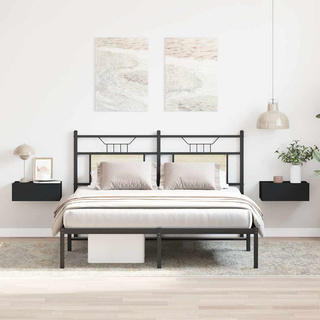 Wiszące szafki nocne, 2 szt., czarne, 40x30x15 cm