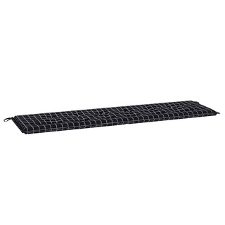 Poduszka na ławkę Materiał Oxford Czarna kratka 150 x 50 x 3 cm