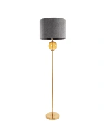 Lampa podłogowa LEONA szara E27 100W złota
