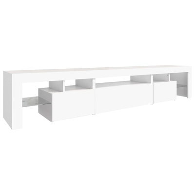 vidaXL Szafka pod TV z oświetleniem LED, biała, 215x36,5x40 cm
