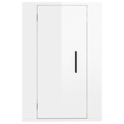 vidaXL Wiszące szafki telewizyjne, 2 szt, białe, połysk, 40x34,5x60 cm