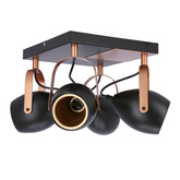 Lampa czarno-miedziana regulowana plafon E14 4x40W Anica 98-83128