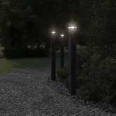 Zewnętrzne lampy stojące, 3 szt., czarne, 110 cm, aluminium