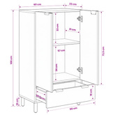 Highboard Wykończenie w kolorze białego prania 60 x 33 x 100 cm