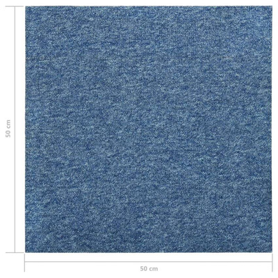 vidaXL Podłogowe płytki dywanowe, 20 szt., 5 m², 50x50 cm, niebieskie